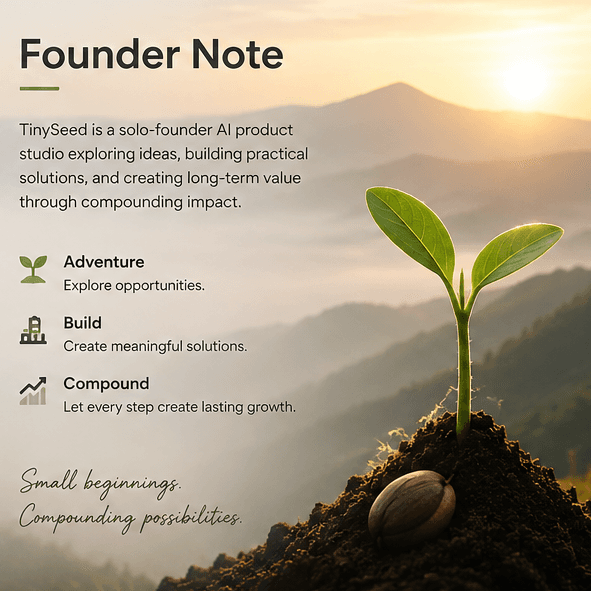 Founder Note: TinySeed's Adventure, Build, Compound philosophy